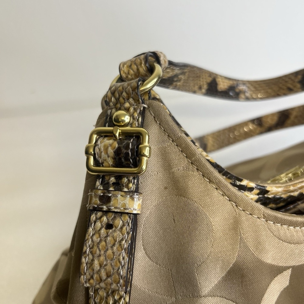 Coach Madison Op Art Signature Sateen Maggie snake Strap F17689 Shoulder Bag - Picture 7 of 15